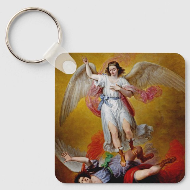 The fall of Lucifer by Antonio Maria Esquivel  Keychain (Front)