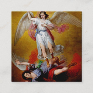 The fall of Lucifer by Antonio Maria Esquivel Square Business Card