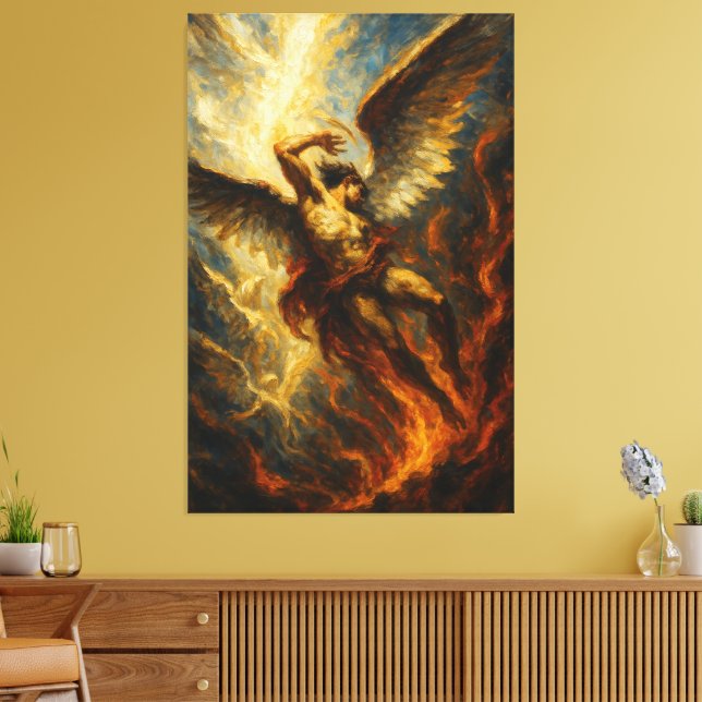 The Fall of Lucifer Canvas Print (Insitu(LivingRoom))