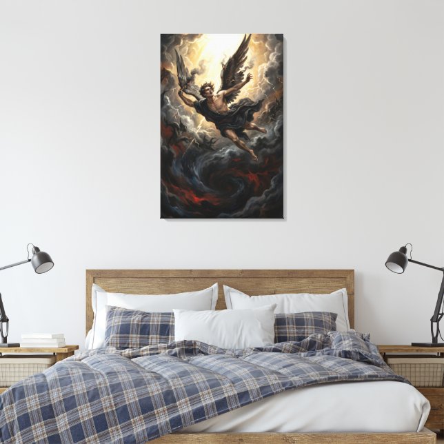 The Fall of Lucifer from Heaven Canvas Print (Insitu(Bedroom))