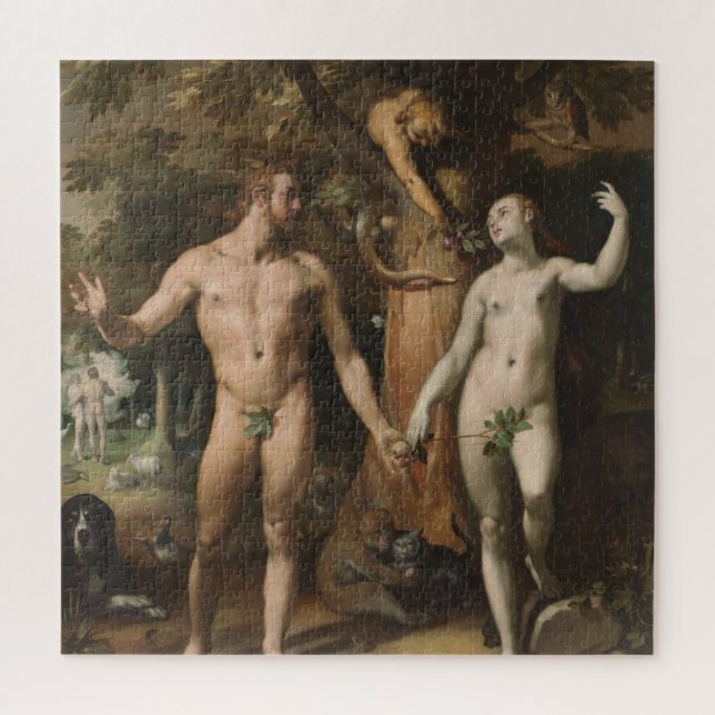 The Fall of Man 1592 Adam and Eve Van Harleem art Jigsaw Puzzle (Vertical)