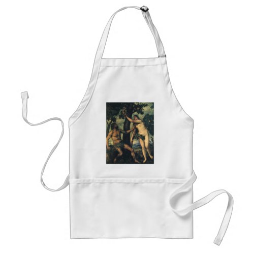 The Fall of Man Adam and Eve by Titian Adult Apron
