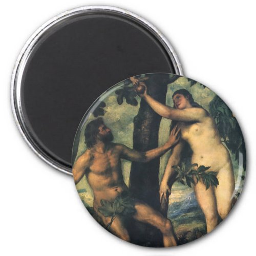 The Fall of Man Adam and Eve by Titian Magnet