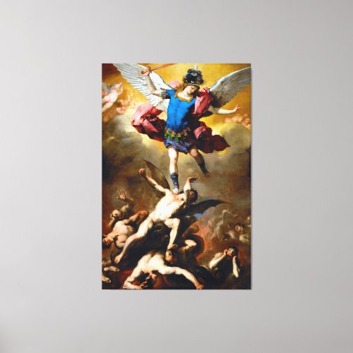 The Fall of the Rebel Angels by Luca Giordano 1666 Canvas Print
