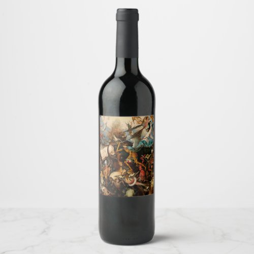 The Fall of the Rebel Angels by Pieter Bruegel Wine Label