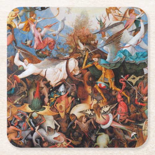 The Fall of the Rebel Angels Pieter Bruegel Square Paper Coaster