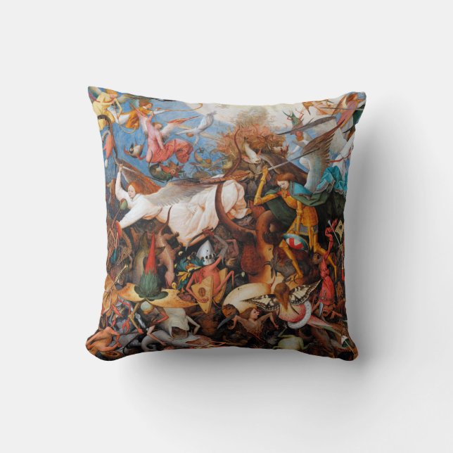 The Fall of the Rebel Angels, Pieter Bruegel Throw Pillow (Front)