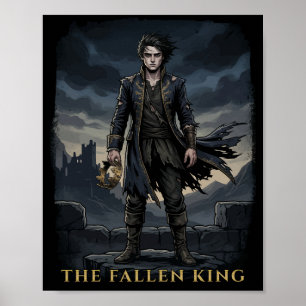 The Fallen King Gothic Dark Fantasy Design Poster