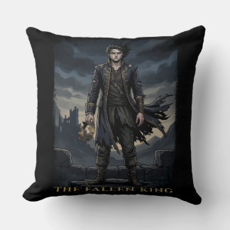 The Fallen King Gothic Dark Fantasy Design Throw Pillow