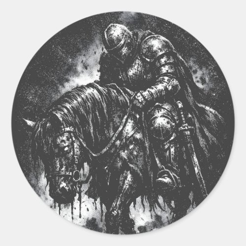 The Fallen Knight by BurnsInHell Classic Round Sticker