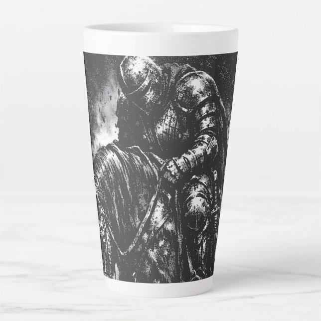 The Fallen Knight by BurnsInHell Latte Mug (Front)