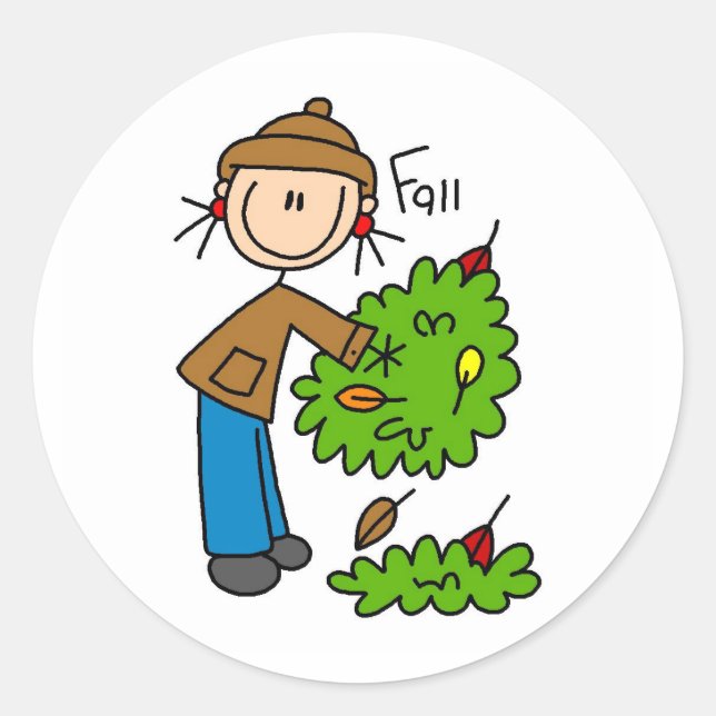 The Fallen Leaves Of Autumn Bag Classic Round Sticker (Front)