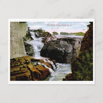 The Falls  Glens Falls  Ny 1914 Vintage Postcard by markomundo at Zazzle