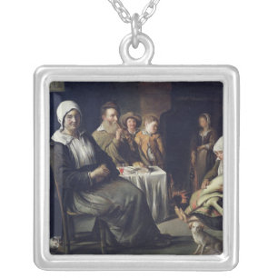 The Family Meal Silver Plated Necklace