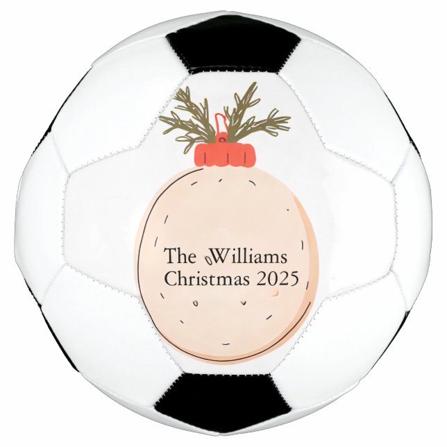 The Family Name Christmas 2025 Elegant Script  Soccer Ball (Front)