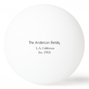 the family name est. year place city reunion summe ping pong ball