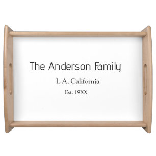 the family name est. year place city reunion summe serving tray