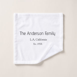 the family name est. year place city reunion summe wash cloth