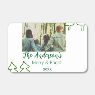 The family name green Christmas tree photo modern Matchboxes
