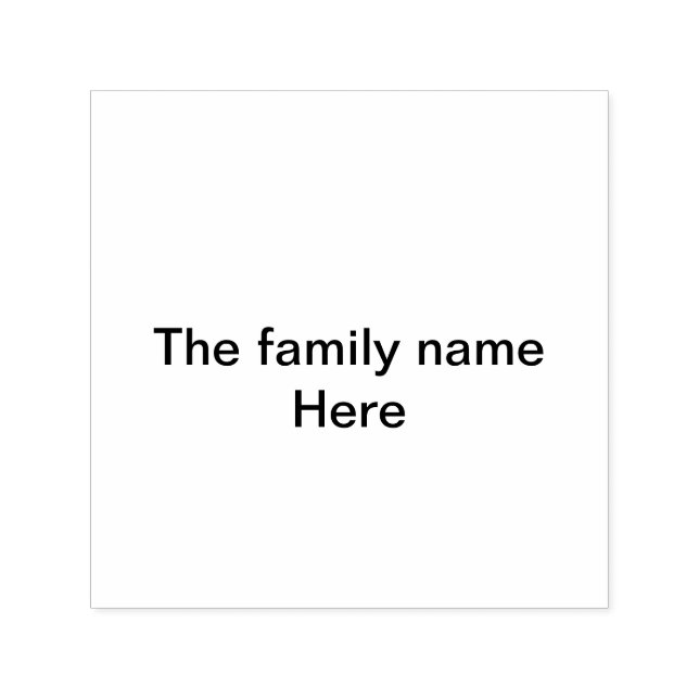 The family name here message simple minimal text self-inking stamp (Design)