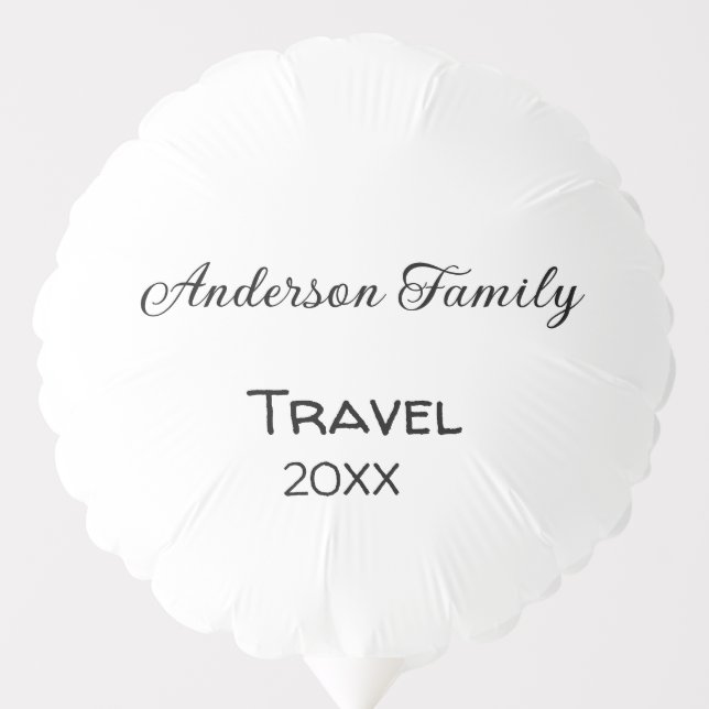 The family name travel vacation adventure add year balloon (Front)