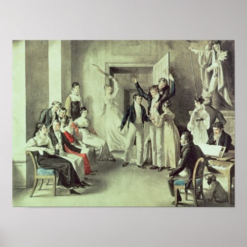 The family of Franz Peter Schubert  playing games Poster
