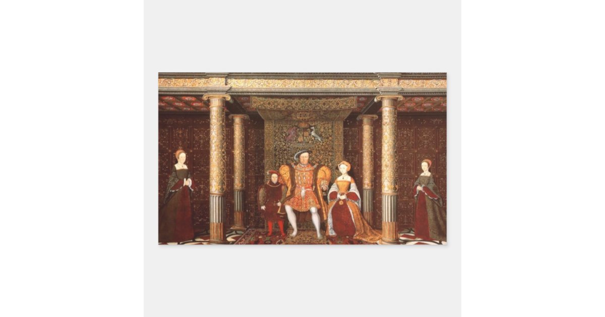 The Family Of Henry Viii Rectangular Sticker Zazzle Com