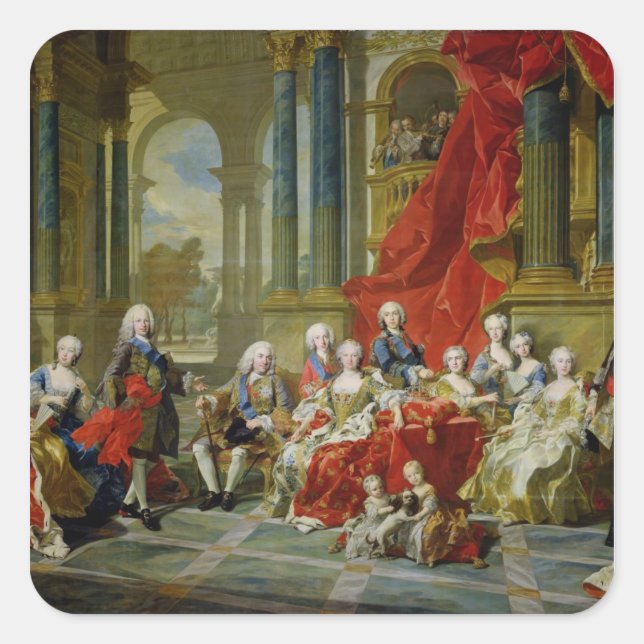 The Family of Philip V, 1743 (oil on canvas) Square Sticker (Front)