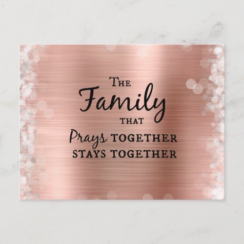 The Family that Prays Together Stays Together  Postcard