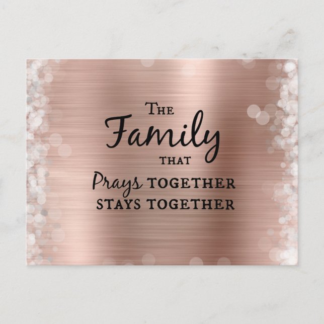 The Family that Prays Together Stays Together  Postcard (Front)