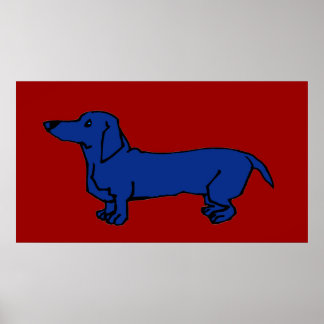 The Famous Blue Dachshund Dog Poster