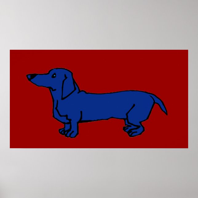 The Famous Blue Dachshund Dog Poster (Front)