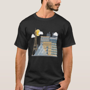 The Famous Buildings Of Paris - The Eiffel Tower - T-Shirt