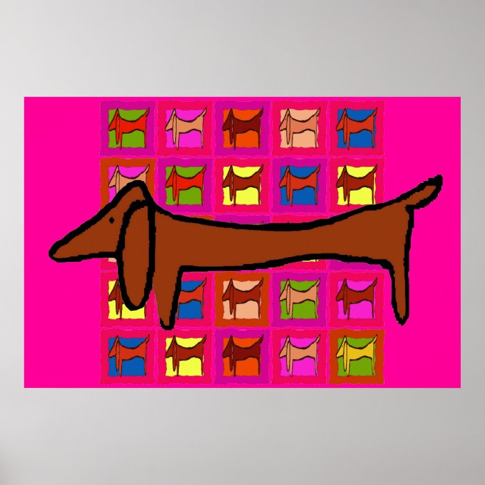 The Famous Dachshund Abstract Quilt Print