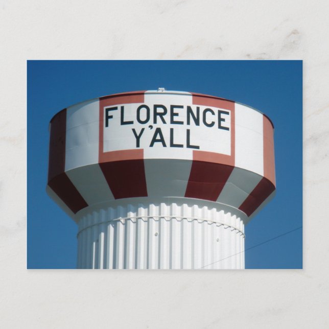 The Famous Florence Y'all Water Tower Postcard (Front)