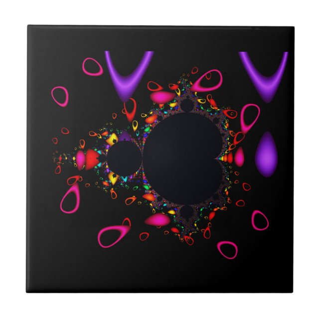 The Famous Full Mandelbrot Set Fractal Art  Ceramic Tile (Front)