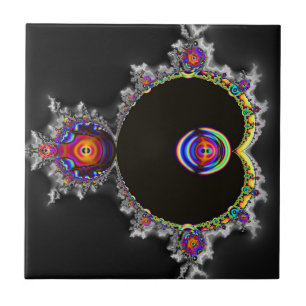The Famous Full Mandelbrot Set Fractal Art Ceramic Tile