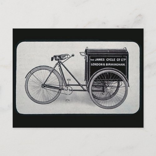 The Famous James Vintage Delivery Bicycle Postcard