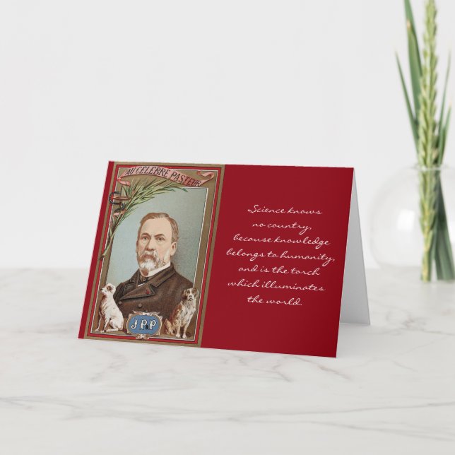 The Famous Louis Pasteur Portrait Historical Quote Card (Front)