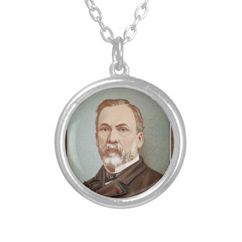 The Famous Louis Pasteur Portrait Historical Silver Plated Necklace