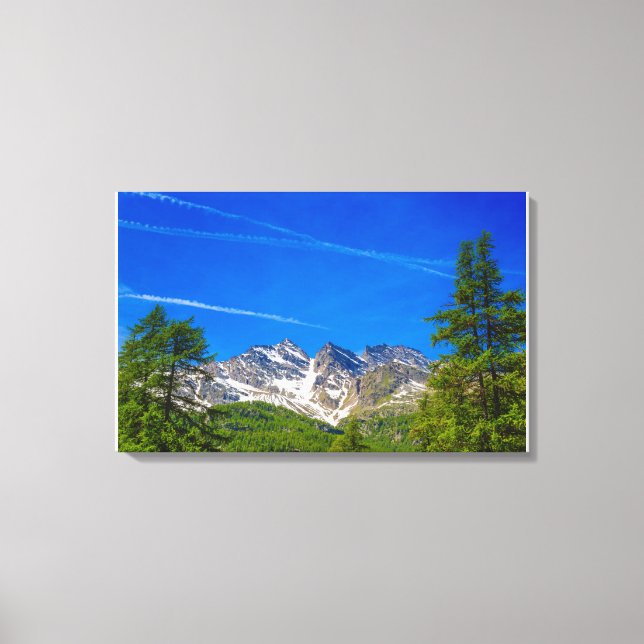 the  famous  mountains  Three Levanne on  canvas Print (Front)