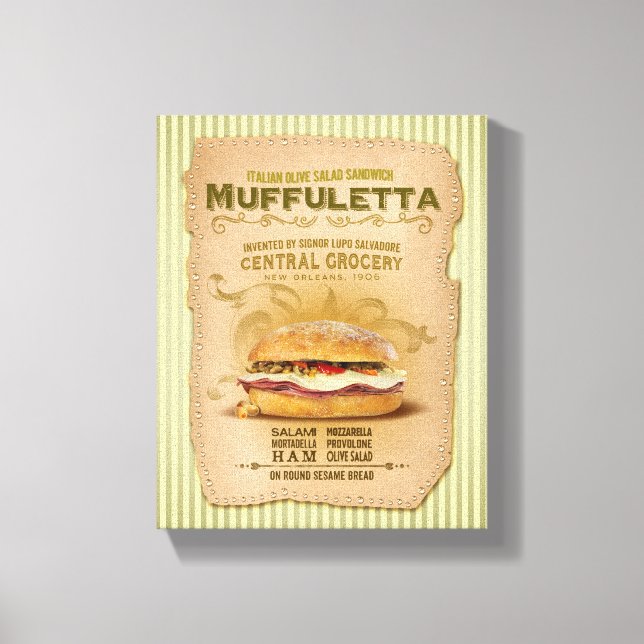 The Famous Muffuletta Sandwich Canvas Print (Front)