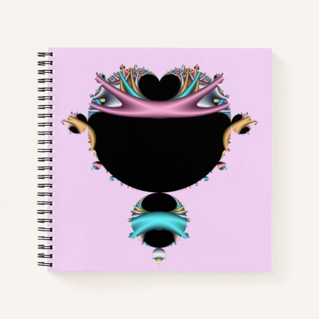 The Famous Pink and Teal Mandelbrot Set  Notebook (Front)