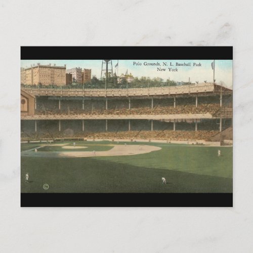 The Famous Polo Grounds Baseball Park New York Postcard