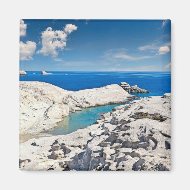 The famous Sarakiniko in Milos, Greece Magnet (Front)