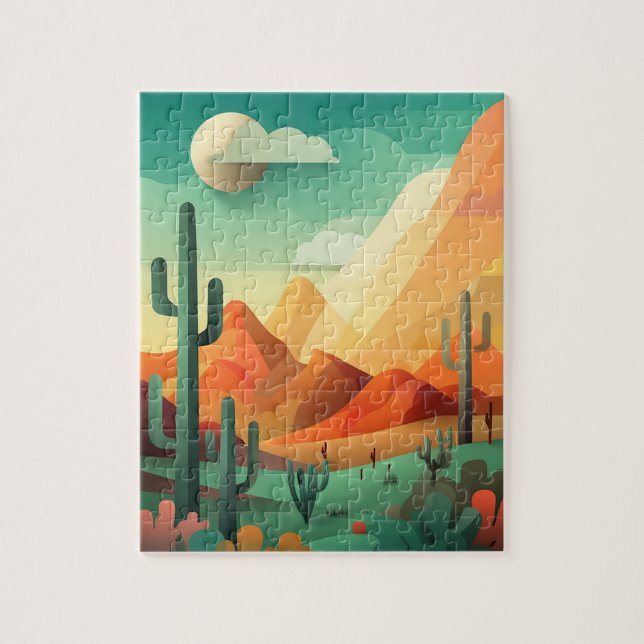 The famous Texas desert shows off its huge cactus  Jigsaw Puzzle (Vertical)