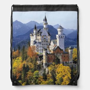 The fanciful Neuschwanstein is one of three Drawstring Bag