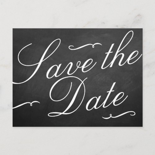 The Fancy Chalkboard Wedding Collection Announcement Postcard