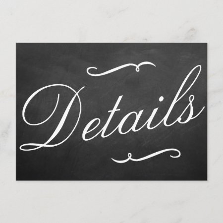 The Fancy Chalkboard Wedding Collection Details Enclosure Card