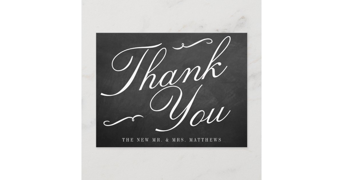 The Fancy Chalkboard Wedding Collection Postcard Zazzle